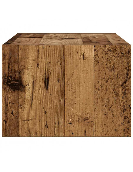 Mobile Porta TV con Luci LED Legno Antico 75x35,5x25 cm