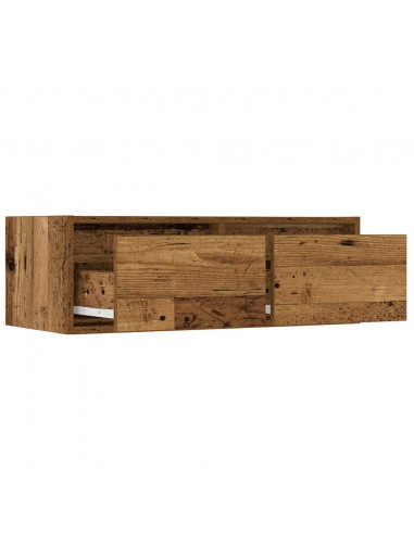 Mobile Porta TV con Luci LED Legno Antico 75x35,5x25 cm