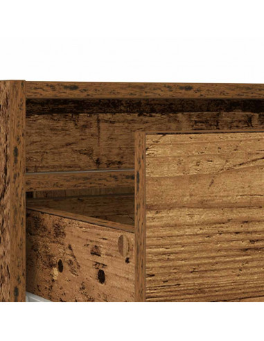 Mobile Porta TV con Luci LED Legno Antico 75x35,5x25 cm