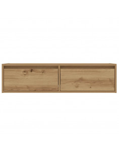 Mobile Porta TV con Luci LED Rovere Artigianale 100X35,5x25 cm