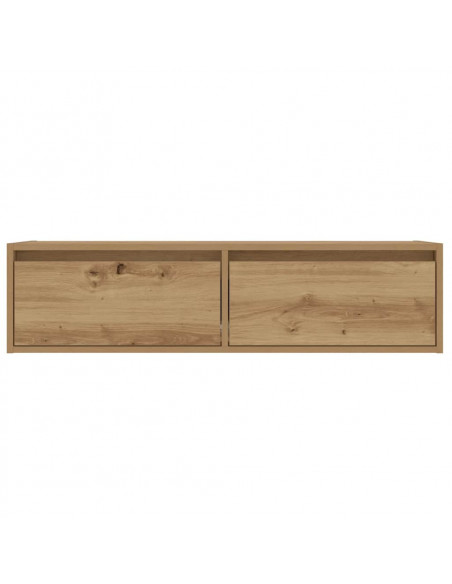 Mobile Porta TV con Luci LED Rovere Artigianale 100X35,5x25 cm