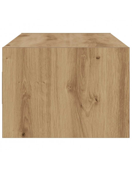 Mobile Porta TV con Luci LED Rovere Artigianale 100X35,5x25 cm