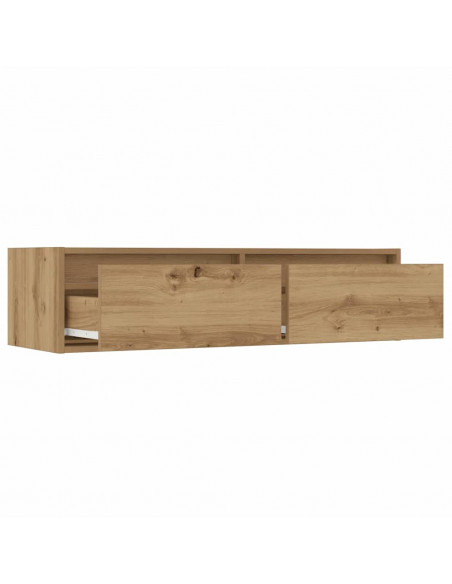 Mobile Porta TV con Luci LED Rovere Artigianale 100X35,5x25 cm