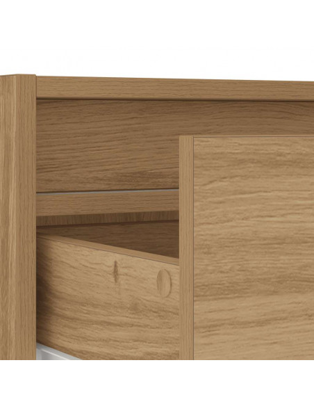 Mobile Porta TV con Luci LED Rovere Artigianale 100X35,5x25 cm