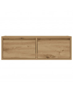 Mobile Porta TV con Luci LED Rovere Artigianale 75x35,5x25 cm