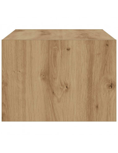 Mobile Porta TV con Luci LED Rovere Artigianale 75x35,5x25 cm