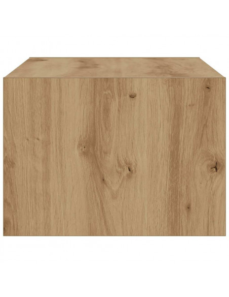 Mobile Porta TV con Luci LED Rovere Artigianale 75x35,5x25 cm