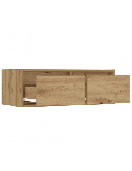 Mobile Porta TV con Luci LED Rovere Artigianale 75x35,5x25 cm