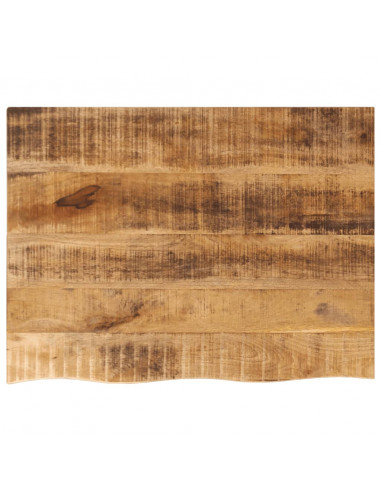 Piano Tavolo 80x60x2,5 cm Bordi Vivi Legno di Mango Grezzo