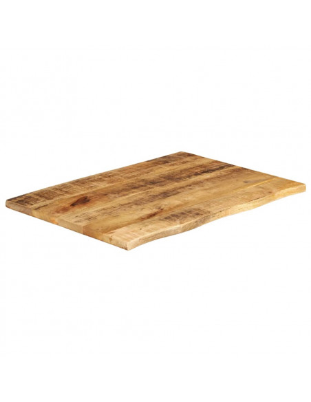 Piano Tavolo 80x60x2,5 cm Bordi Vivi Legno di Mango Grezzo