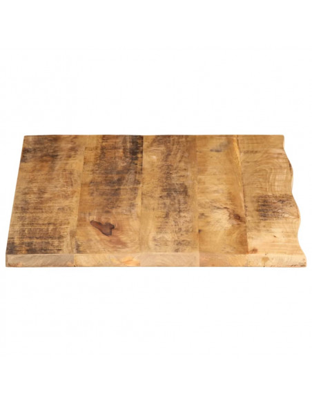 Piano Tavolo 80x60x2,5 cm Bordi Vivi Legno di Mango Grezzo