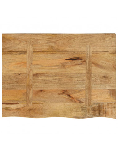 Piano Tavolo 80x60x2,5 cm Bordi Vivi Legno di Mango Grezzo