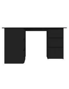 Scrivania ad Angolo Nera 145x100x76 cm in Legno Multistrato 2