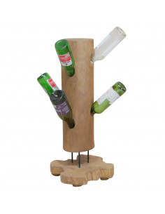 Cantinetta per 8 Bottiglie 40x30x80 cm in Legno di Teak 2