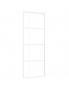 Porta Scorrevole ESG Vetro e Alluminio 75x205 cm Bianca