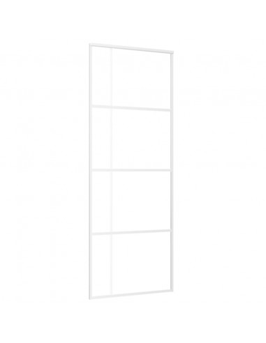 Porta Scorrevole ESG Vetro e Alluminio 75x205 cm Bianca