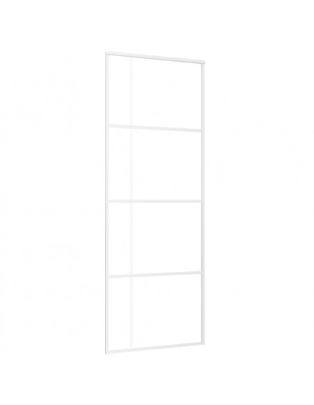 Porta Scorrevole ESG Vetro e Alluminio 75x205 cm Bianca