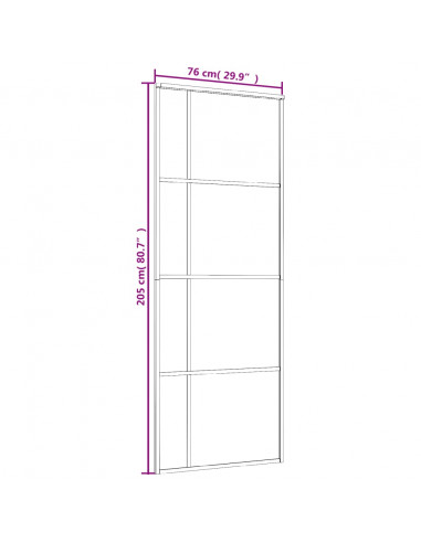 Porta Scorrevole ESG Vetro e Alluminio 75x205 cm Bianca