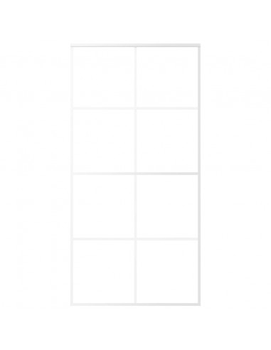 Porta Scorrevole in Vetro ESG e Alluminio 102,5x205 cm Bianca