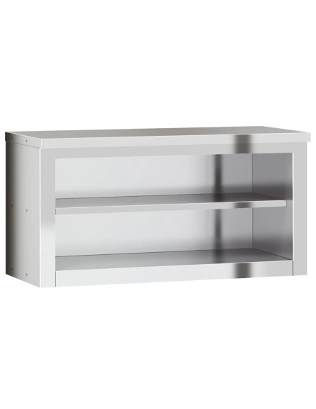 Mobile Cucina da Parete con Ripiano in Acciaio Inossidabile