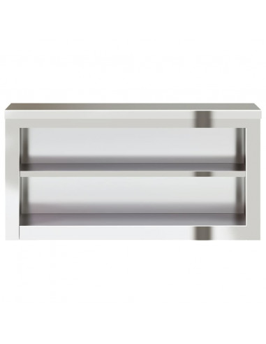 Mobile Cucina da Parete con Ripiano in Acciaio Inossidabile