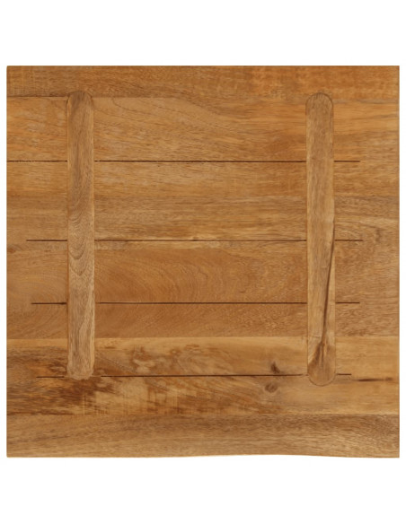 Piano Tavolo Bordi Vivi 60x60x3,8 cm in Legno Massello di Mango