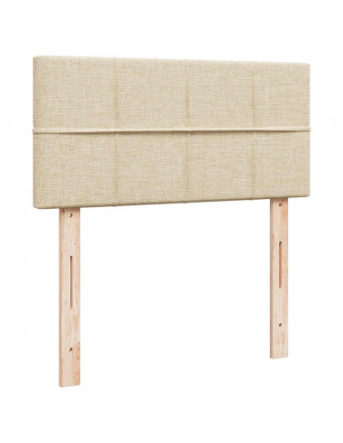 Pouf Letto con Materasso Crema 100x200 cm in Tessuto