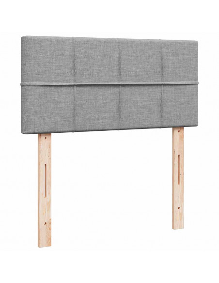 Pouf Letto con Materasso Grigio Chiaro 100x200 cm in Tessuto