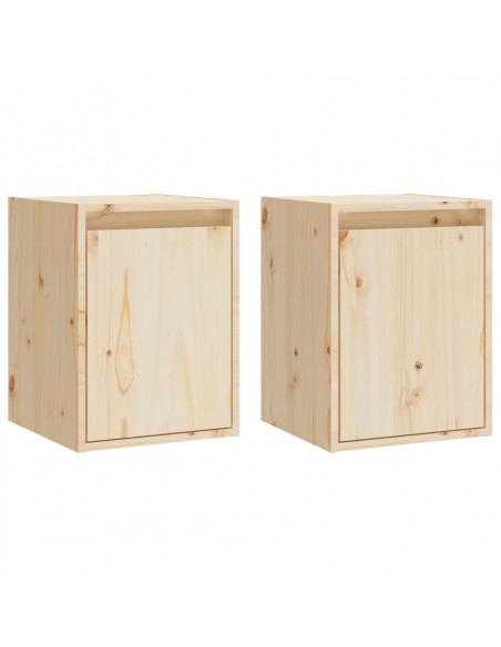 Pensili 2 pz 30x30x40 cm in Legno Massello di Pino