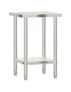 Tavolo da Lavoro da Cucina 55x55x85 cm in Acciaio Inossidabile