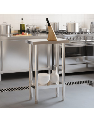 Tavolo da Lavoro da Cucina 55x55x85 cm in Acciaio Inossidabile