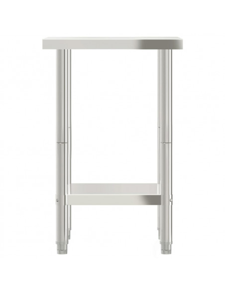 Tavolo da Lavoro da Cucina 55x55x85 cm in Acciaio Inossidabile