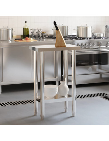 Tavolo da Lavoro da Cucina 55x30x85 cm in Acciaio Inossidabile