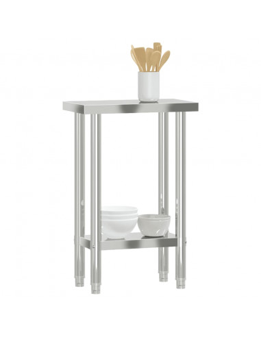 Tavolo da Lavoro da Cucina 55x30x85 cm in Acciaio Inossidabile