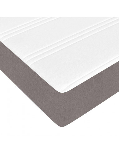 Struttura Letto Pouf con Materasso Tortora 90x200 cm in Tessuto