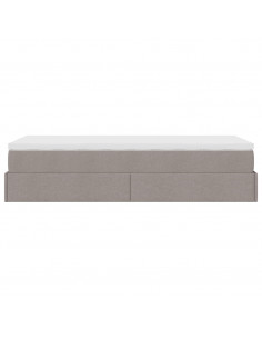 Struttura Letto Pouf con Materasso Tortora 90x190 cm in Tessuto 2