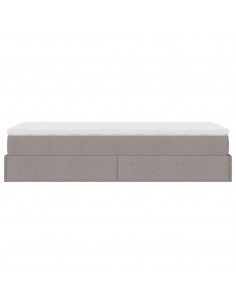 Struttura Letto Pouf con Materasso Tortora 80x200 cm in Tessuto 2