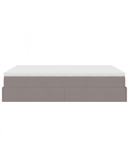 Struttura Letto Pouf con Materasso Tortora 140x200cm in Tessuto