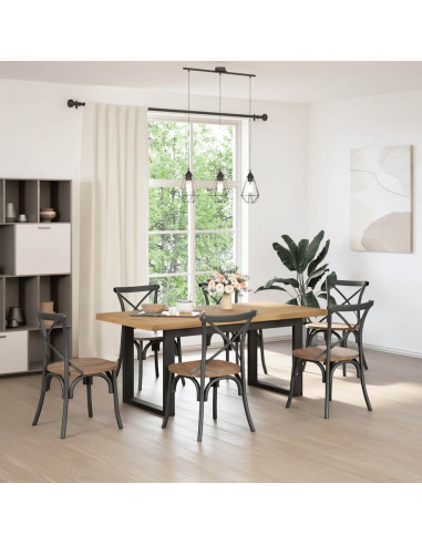 Tavolo Pranzo NOAIN Gambe a Forma U 180x90x75 cm Legno Massello