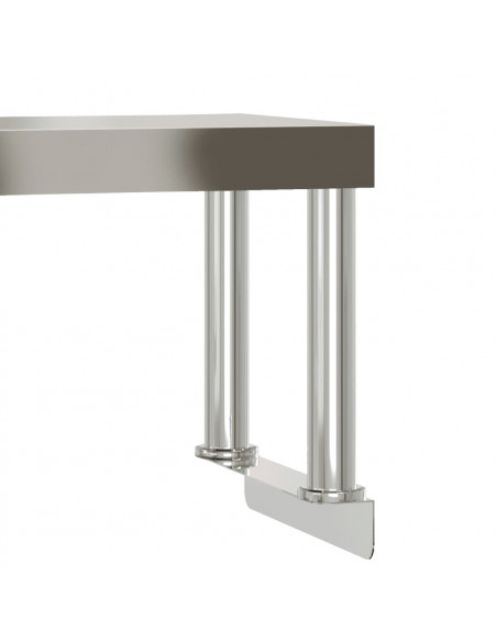 Tavolo Lavoro Cucina con Ripiano 110x55x120 cm Acciaio Inox