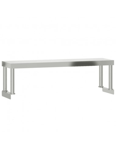 Tavolo Lavoro Cucina con Ripiano 110x55x120 cm Acciaio Inox