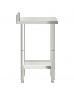 Tavolo Lavoro da Cucina con Paraschizzi 55x55x93cm Acciaio Inox