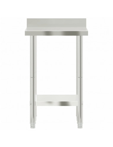 Tavolo Lavoro da Cucina con Paraschizzi 55x55x93cm Acciaio Inox