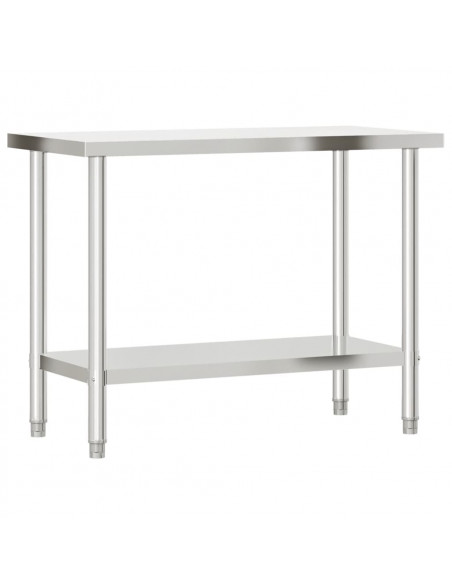 Tavolo da Lavoro da Cucina 110x55x85 cm in Acciaio Inossidabile