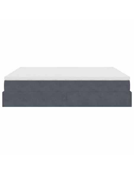 Struttura Letto Pouf con Materassi 160x200 cm in Velluto