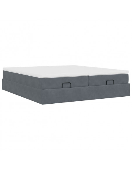 Struttura Letto Pouf con Materassi 160x200 cm in Velluto