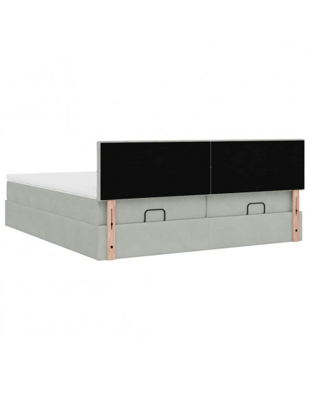 Struttura Letto Pouf con Materassi 180x200 cm Velluto
