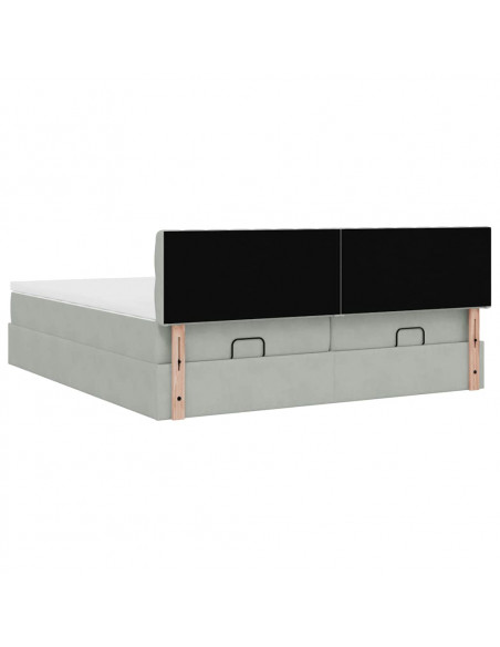Struttura Letto Pouf con Materassi 180x200 cm Velluto