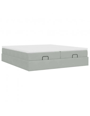 Struttura Letto Pouf con Materassi 180x200 cm Velluto