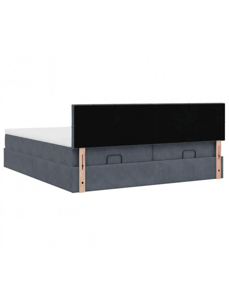 Struttura Letto Pouf con Materassi 180x200 cm Velluto